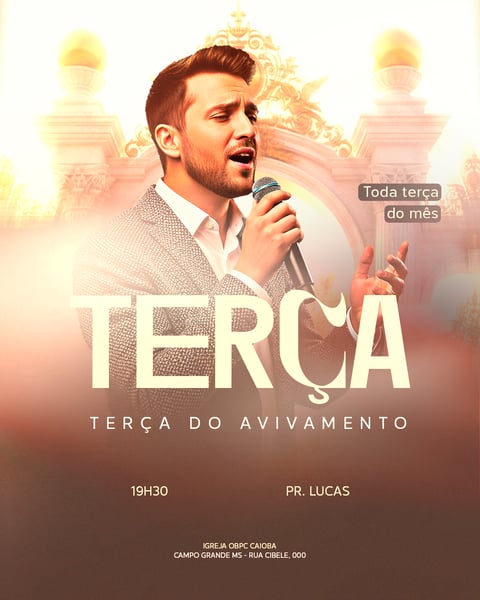 FLYER IGREJA GOSPEL TERÇA DO AVIVAMENTO PSD FEED 1