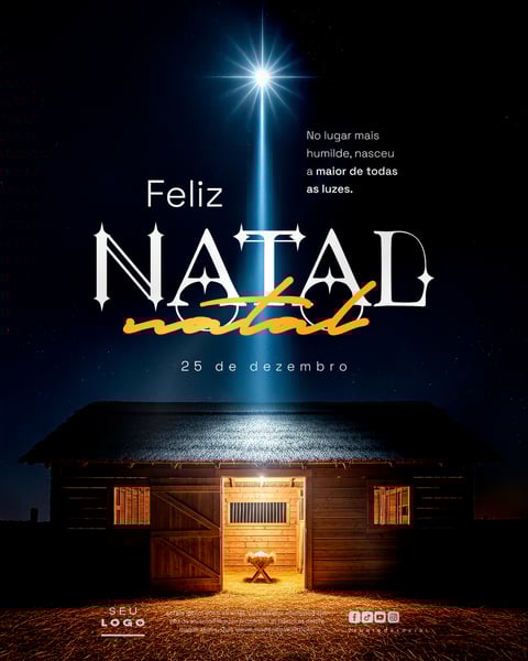 FELIZ NATAL CRISTÃO RELIGIOSO 25 DE DEZEMBRO SOCIAL MEDIA PSD EDITÁVEL 1