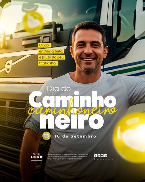 DIA DO CAMINHONEIRO 16 DE SETEMBRO SOCIAL MEDIA PSD EDITÁVEL 4