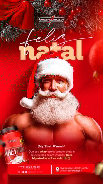 OJO SOCIAL MEDIA NATAL STORY INTEGRAL MÉDICA FELIZ NATAL QUE SEU WHEY ESTEJA SEMPRE CHEIO
