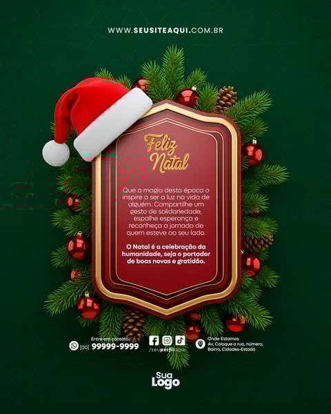 FEED FELIZ NATAL BOAS FESTAS 25 DEZEMBRO SOCIAL MEDIA PSD EDITÁVEL 7