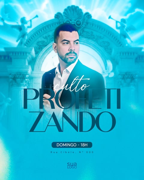 FLYER GOSPEL CULTO PROFETIZANDO FEED - PSD