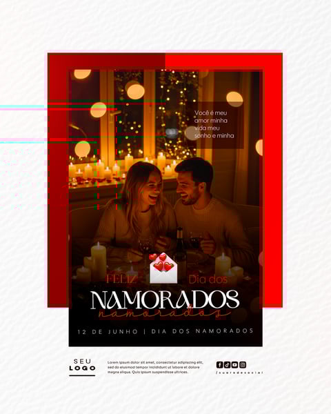 DIA DOS NAMORADOS 12 DE JUNHO SOCIAL MEDIA FEED EDITÁVEL