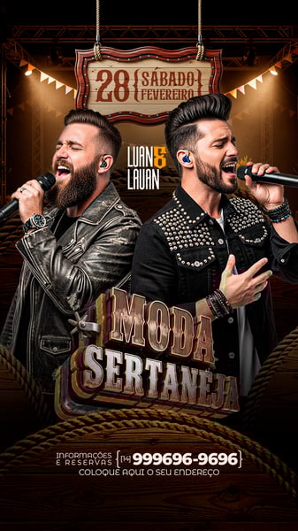 Flyer Sertanejo Profissional para Social Media e Eventos Template PSD Editável