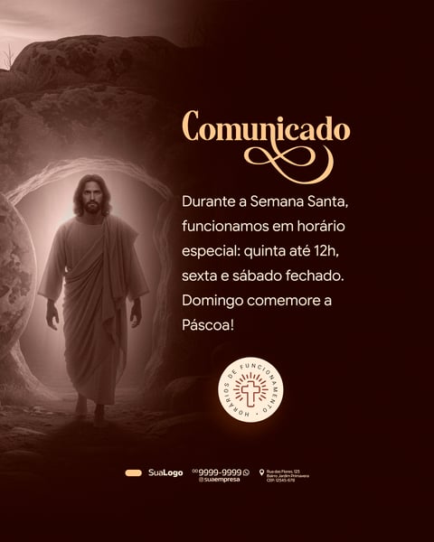 COMUNICADO SEMANA SANTA INFORMÁTICO SOCIAL MEDIA PSD EDITÁVEL 2