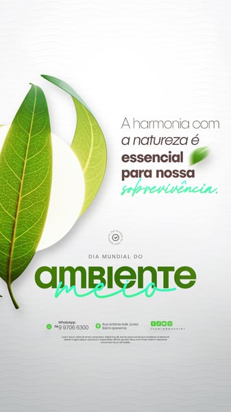 05 DE JUNHO - DIA MUNDIAL DO MEIO AMBIENTE SOCIAL MEDIA PSD EDITÁVEL