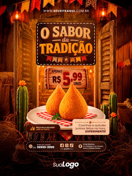 POST FEED FESTA JUNINA SÃO JOÃO SOCIAL MEDIA TEMPLATE PSD EDITÁVEL 21