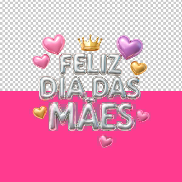 SELO 3D DIA DAS MÃES - PSD EDITÁVEL 2