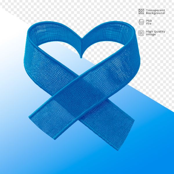 3D ELEMENTO PARA COMPOSIÇÃO FITA AZUL LUTA CONTRA O CÂNCER