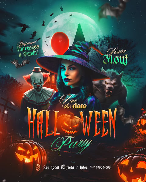 FLYER DE SHOW HALLOWEEN PARTY FEED