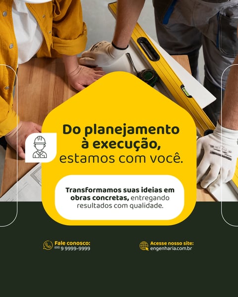 ENGENHARIA PLANEJAMENTO E ENTREGA SOCIAL MEDIA FEED PSD EDITÁVEL