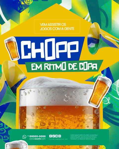 BAR ESPORTIVO JOGO BRASIL COPA DO MUNDO 2026 SOCIAL MEDIA PSD EDITÁVEL