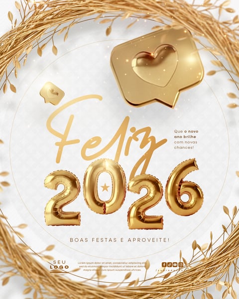 ANO NOVO FELIZ 2026 SOCIAL MEDIA PSD EDITÁVEL 4