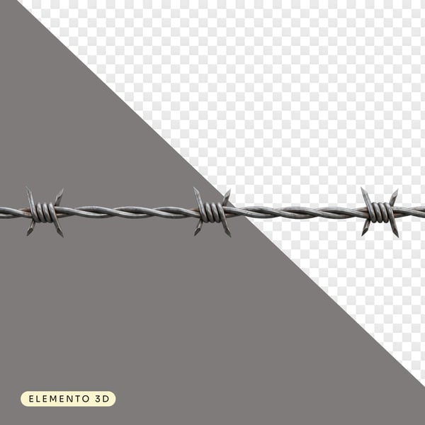 Foto Recortada Arame Farpado Cinza PNG Fundo Transparente