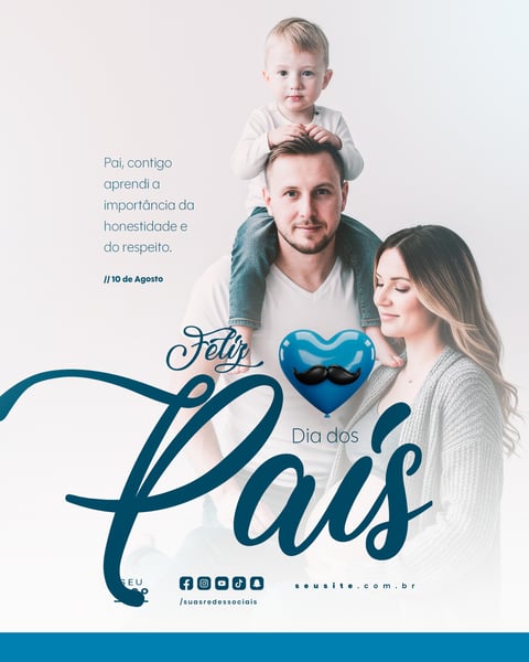 DIA DOS PAIS AGOSTO SOCIAL MEDIA POST EDITÁVEL FEED 17