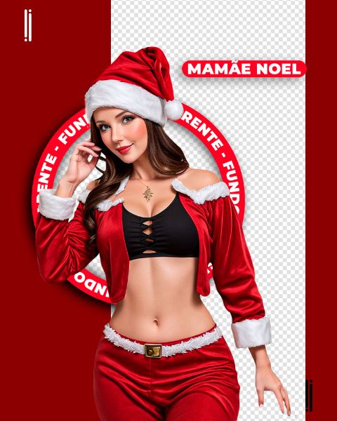 MAMÃE NOEL | FELIZ NATAL | IMAGEM SEM FUNDO | 3D | PSD