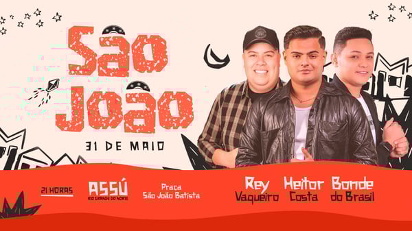 FLYER SÃO JOÃO ASSU CAPA YOUTUBE PSD EDITÁVEL