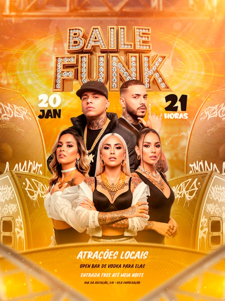 FLYER DE EVENTO BAILE FUNK