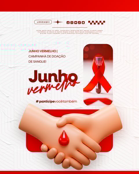 JUNHO VERMELHO CAMPANHA DE DOAÇÃO DE SANGUE CAMPANHA DE SAÚDE SOCIAL MEDIA FEED