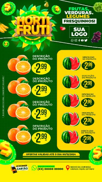 Encarte de Supermercado Social Media PSD Editável