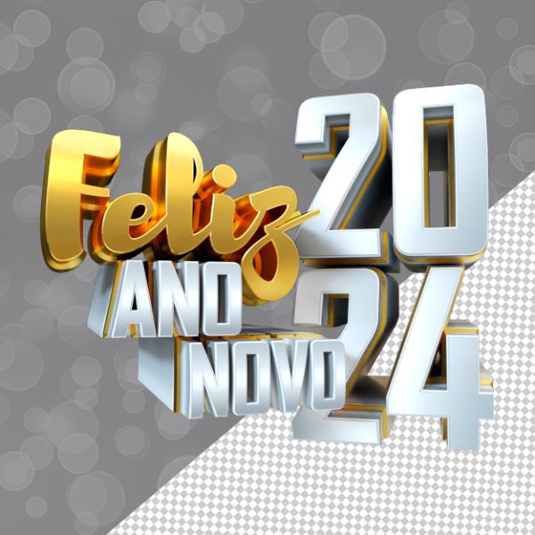 SELO 3D FELIZ ANO NOVO 2024
