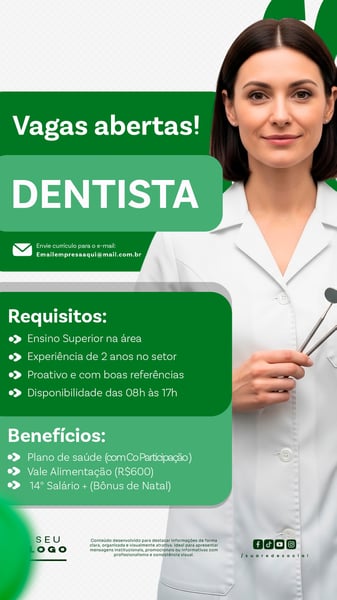 RECRUTAMENTO EMPREGO TEMOS VAGAS ABERTAS CONTRATAÇÃO STORY SOCIAL MEDIA PSD EDITÁVEL 15