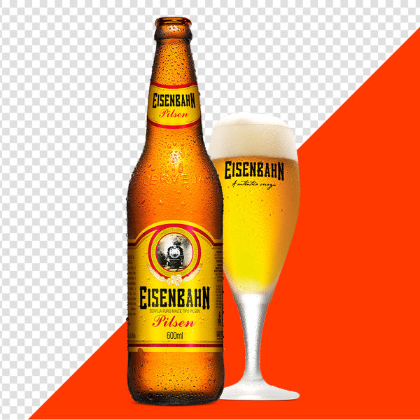 GARRAFA E TAÇA CERVEJA EISENBAHN PNG TRANSPARENTE SEM FUNDO