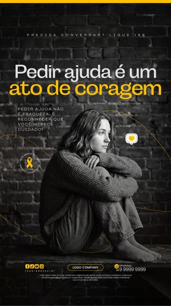DIA MUNDIAL DE PREVENÇÃO AO SUICÍDIO SOCIAL MEDIA PSD EDITÁVEL 1 STORY