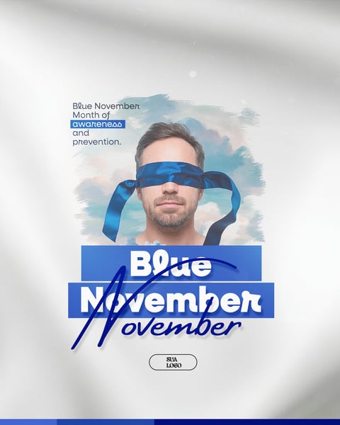 BLUE NOVEMBER PROSTATE CANCER PREVENTION AWARENESS MONTH EDITABLE PSD 11
