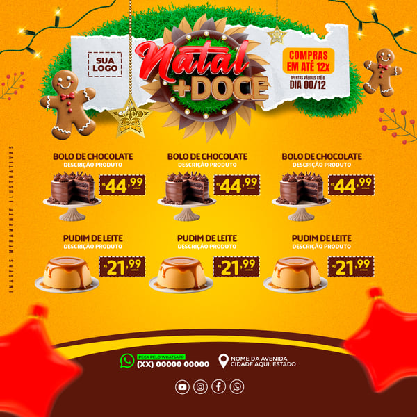 ENCARTE OFERTA DE NATAL MAIS DOCE REDES SOCIAIS EDITÁVEL