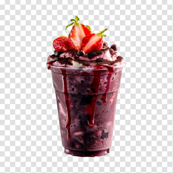 COPO DE SORVETE COM AÇAÍ, SORVETERIA, AÇAÍTERIA - IMAGEM SEM FUNDO, PNG