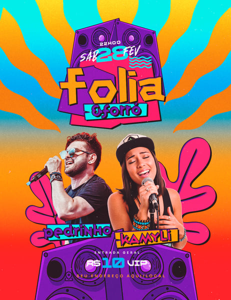 FOLIA E FORRÓ CARNAVAL FLYER PSD EDITÁVEL