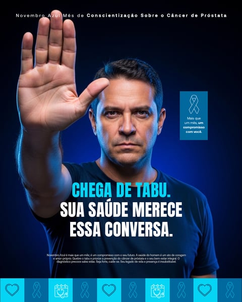 Novembro Azul: Homem Quebra Tabu Pela Prevenção Do Câncer De Próstata E Saúde Masculina Social Media PSD Editável