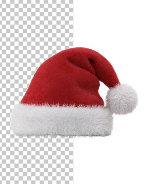 IMAGEM PARA COMPOSIÇÃO GORRO DE NATAL EM PNG TRANSPARENTE