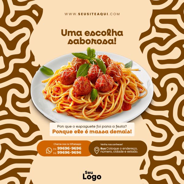 FEED QUADRADO - CASA DE MASSAS | RESTAURANTE | PSD EDITÁVEL