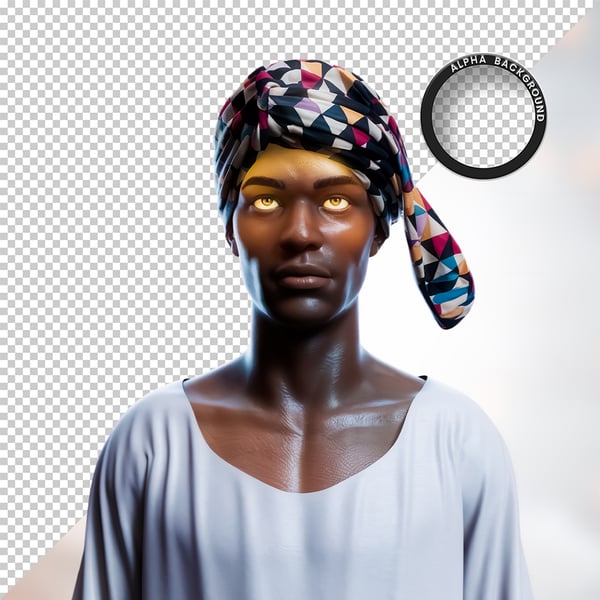 HOMEM NEGRO AFRO ELEMENTO PSD PNG 30