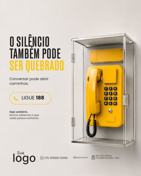SETEMBRO AMARELO MÊS DE PREVENÇÃO AO SUICÍDIO SOCIAL MEDIA PSD EDITÁVEL 6