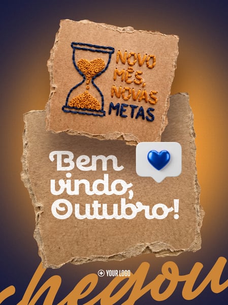 BEM VINDO OUTUBRO METAS SOCIAL MEDIA FLYER PSD EDITÁVEL