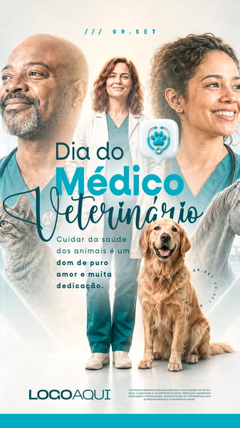 DIA DO MÉDICO VETERINÁRIO BANNER SOCIAL MEDIA FLYER PSD EDITÁVEL STORY