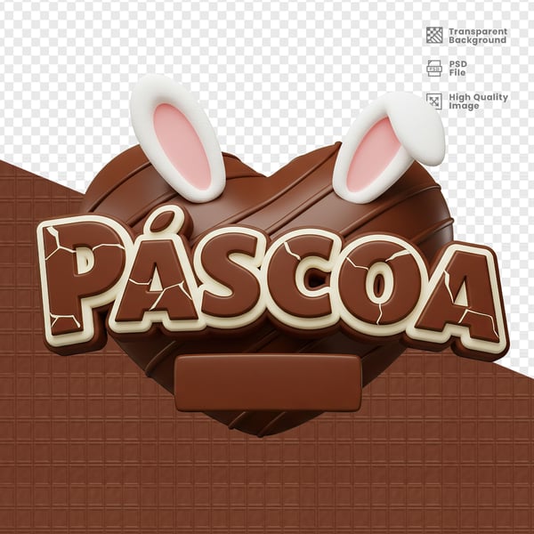 SELO 3D PARA PÁSCOA PSD EDITÁVEL