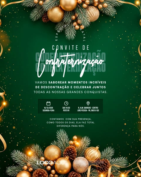 Festa de Confraternização de Natal Social Media Flyer PSD Editável