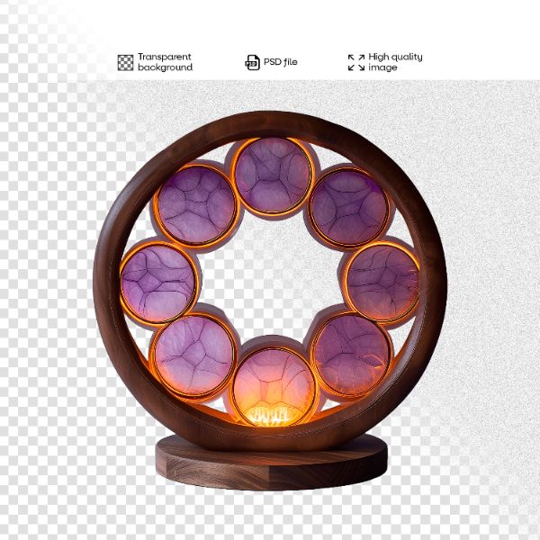 ELEMENTO DE MADEIRA COM LUZES | 3D | PARA COMPOSIÇÃO | IMAGEM SEM FUNDO