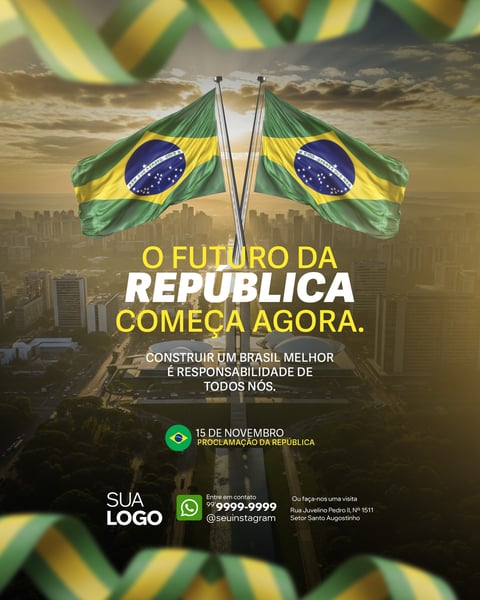SOCIAL MEDIA PROCLAMAÇÃO DA REPÚBLICA 15 DE NOVEMBRO PSD EDITÁVEL 08