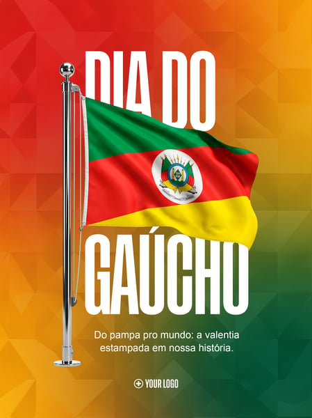 RIO GRANDE DO SUL BANDEIRA BRASIL SOCIAL MEDIA FLYER PSD EDITÁVEL