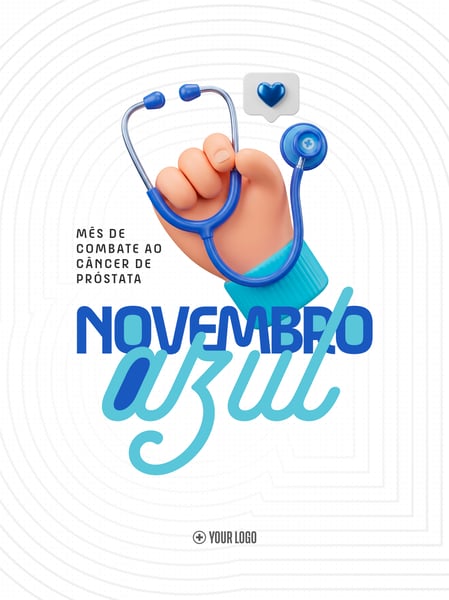 NOVEMBRO AZUL CÂNCER DE PRÓSTATA SOCIAL MEDIA FLYER PSD EDITÁVEL
