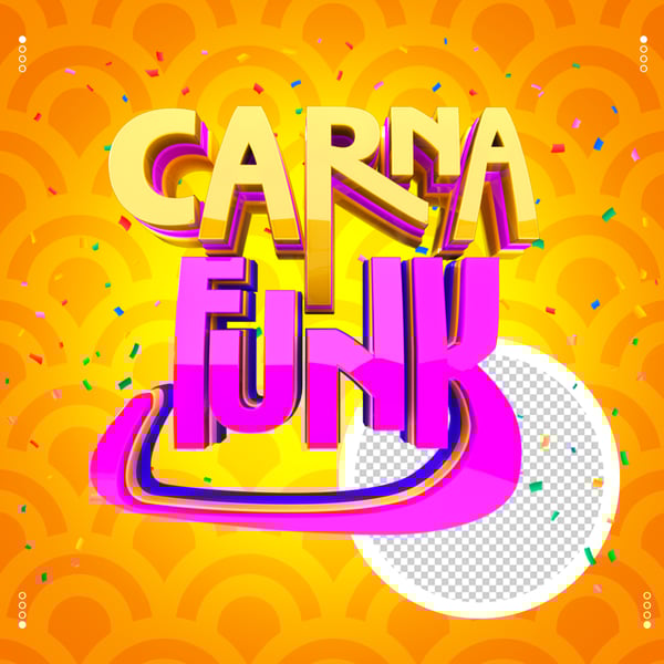 Selo 3D CarnaFunk Carnaval Colorido para Composição