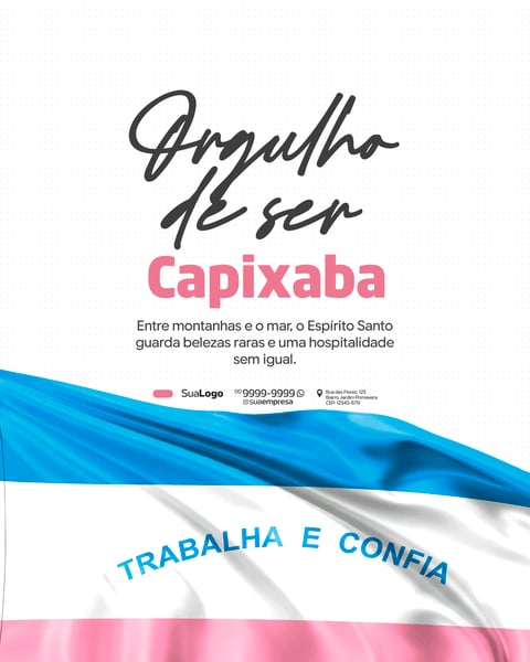 ORGULHO DE SER CAPIXABA SOCIAL MEDIA PSD EDITÁVEL