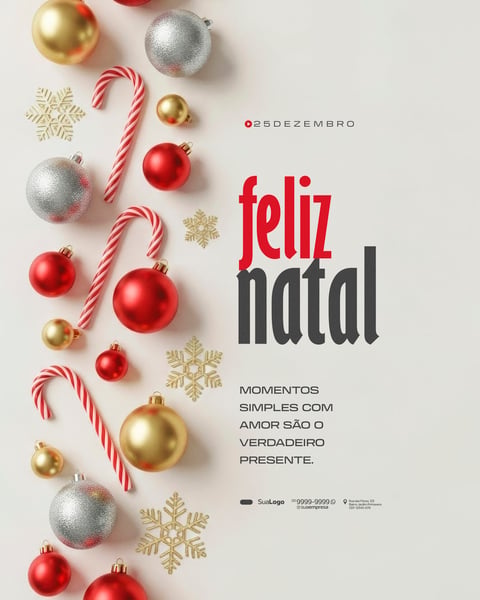 FEED FELIZ NATAL 25 DE DEZEMBRO SOCIAL MEDIA 11 PSD EDITÁVEL