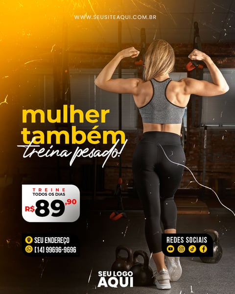 POST - ACADEMIA - MULHER TAMBÉM TREINA!