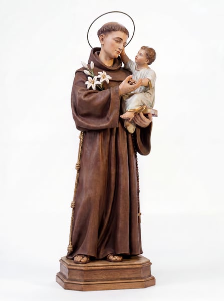 Imagem IA ESTÁTUA DE SANTO ANTÔNIO SEGURANDO MENINO JESUS 6